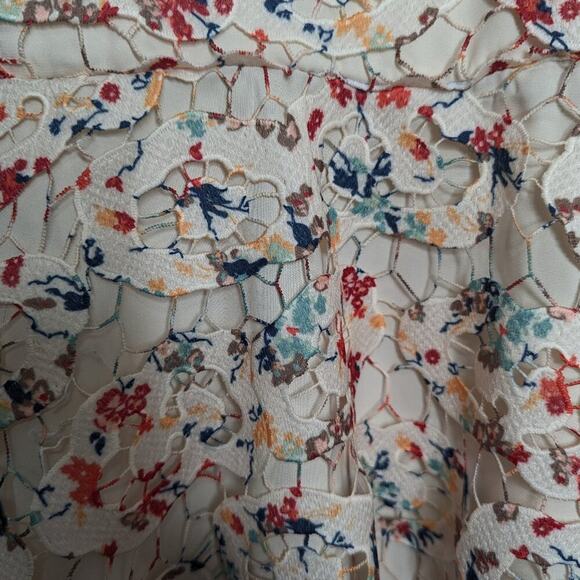 Tularosa Cream Cyrus Dress Lace Sleeveless Fit And Flare Scalloped Hem XS - Picture 6 of 10